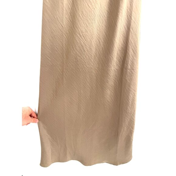 HOUSE OF HARLOW 1960 Champagne Tan Silky Bodycon Midi Dress Size XS - Picture 3 of 7